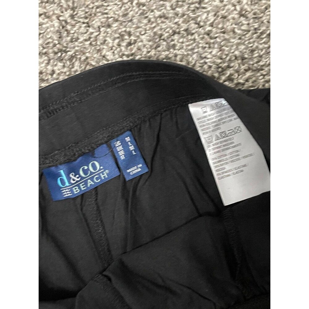 New Denim & Co. Beach black Jersey Wide-Leg Pants With Pockets M - Picture 3 of 13